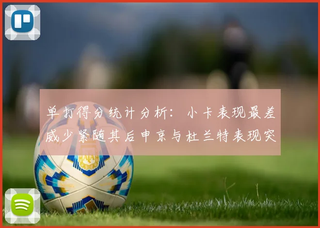 单打得分统计分析：小卡表现最差威少紧随其后申京与杜兰特表现突出